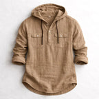 Liam - Men's Hooded Cotton Shirt with Pockets