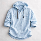 Liam - Men's Hooded Cotton Shirt with Pockets
