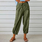 Lily - Women’s Relaxed Cropped Pants with Pocket Detail