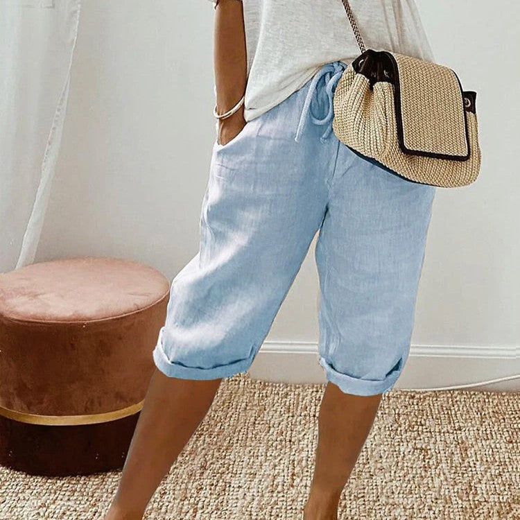 Lindsey - Women's Casual Shorts with Elastic Waistband