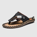 Logan - Men’s Leather Toe Post Strap Sandals