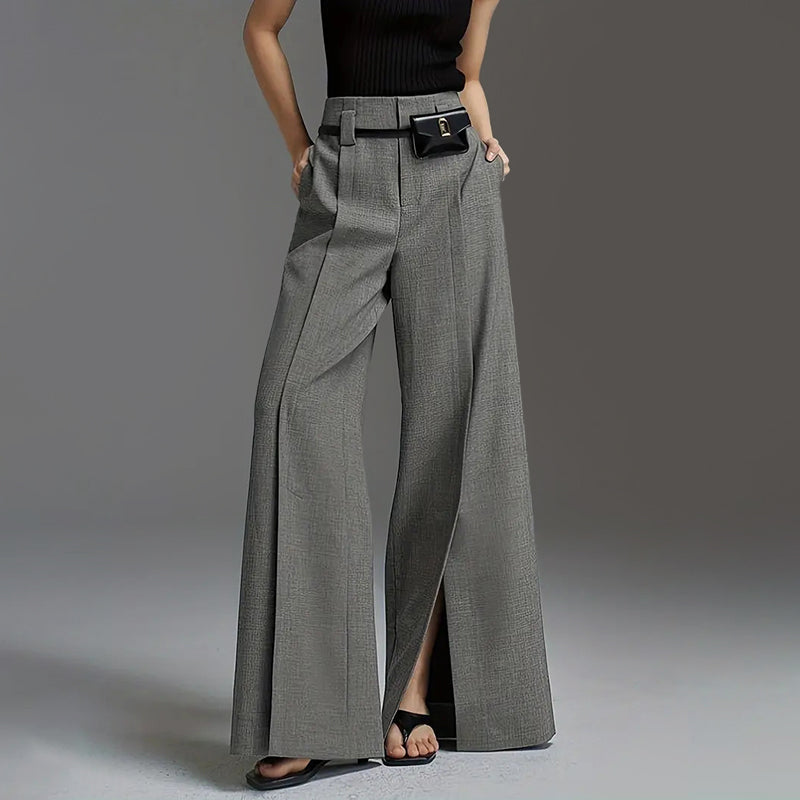 Madison - Women’s Tailored Wide Leg Front Slit Pants