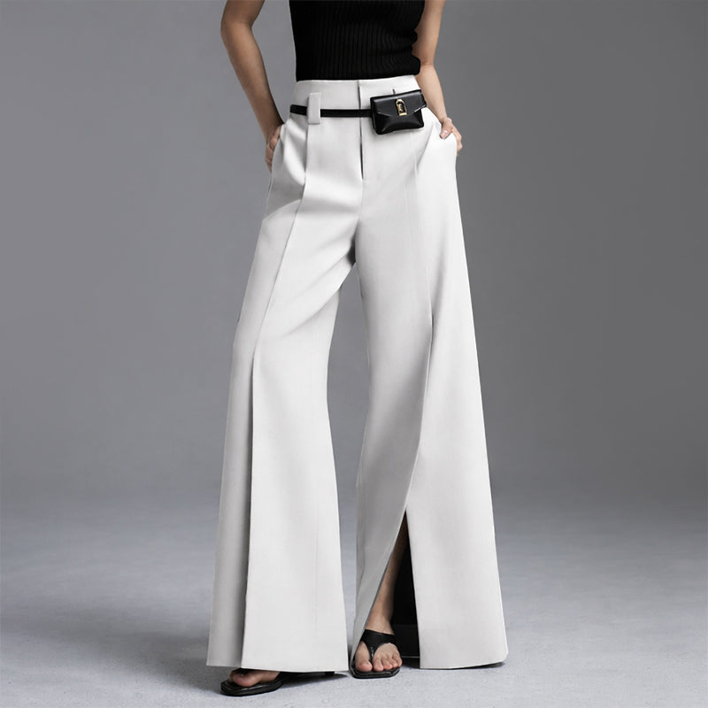 Madison - Women’s Tailored Wide Leg Front Slit Pants