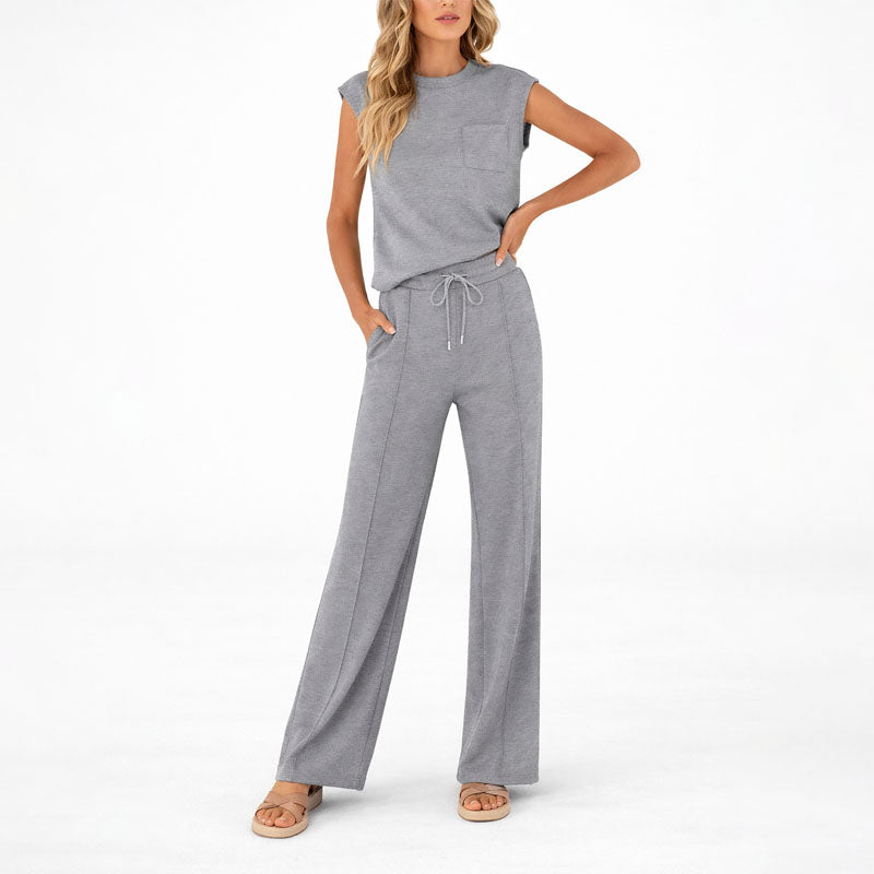 Marlow - Women’s Sleeveless Top and Wide Leg Pants Set