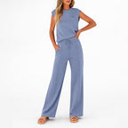 Marlow - Women’s Sleeveless Top and Wide Leg Pants Set