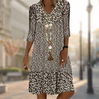 Mary - Women’s Floral Midi Dress with Ruffle Hem