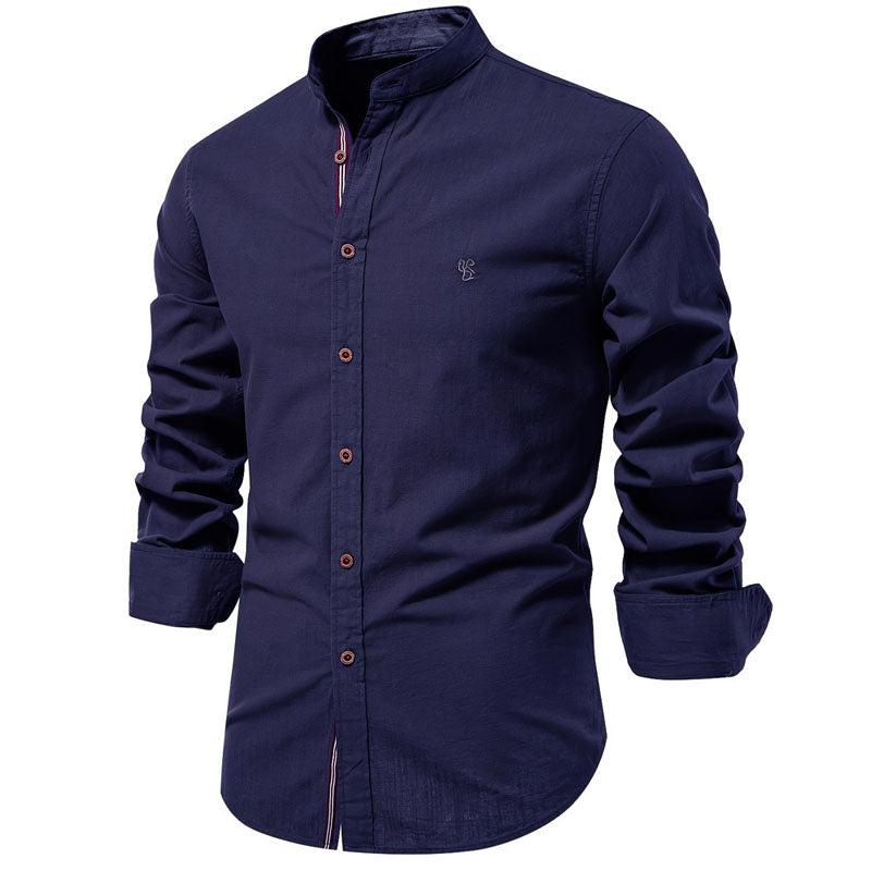 Mason - Men’s Slim Fit Mandarin Collar Shirt