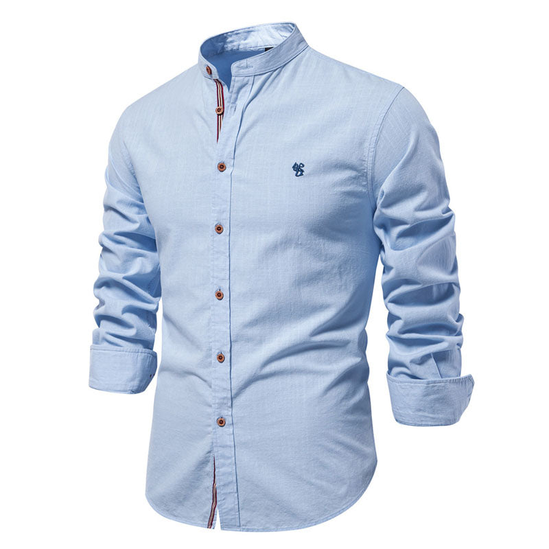 Mason - Men’s Slim Fit Mandarin Collar Shirt
