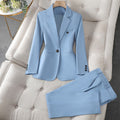 Megan - Women’s Tailored Blazer Straight Leg Pants Set