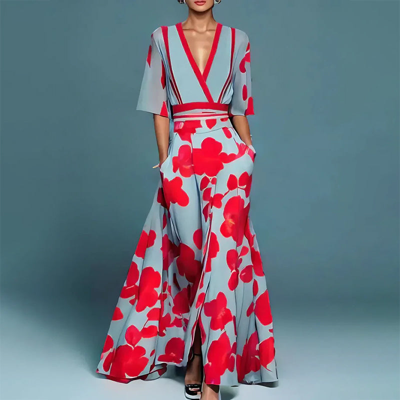 Melissa - Women’s Maxi Dress with Floral Print