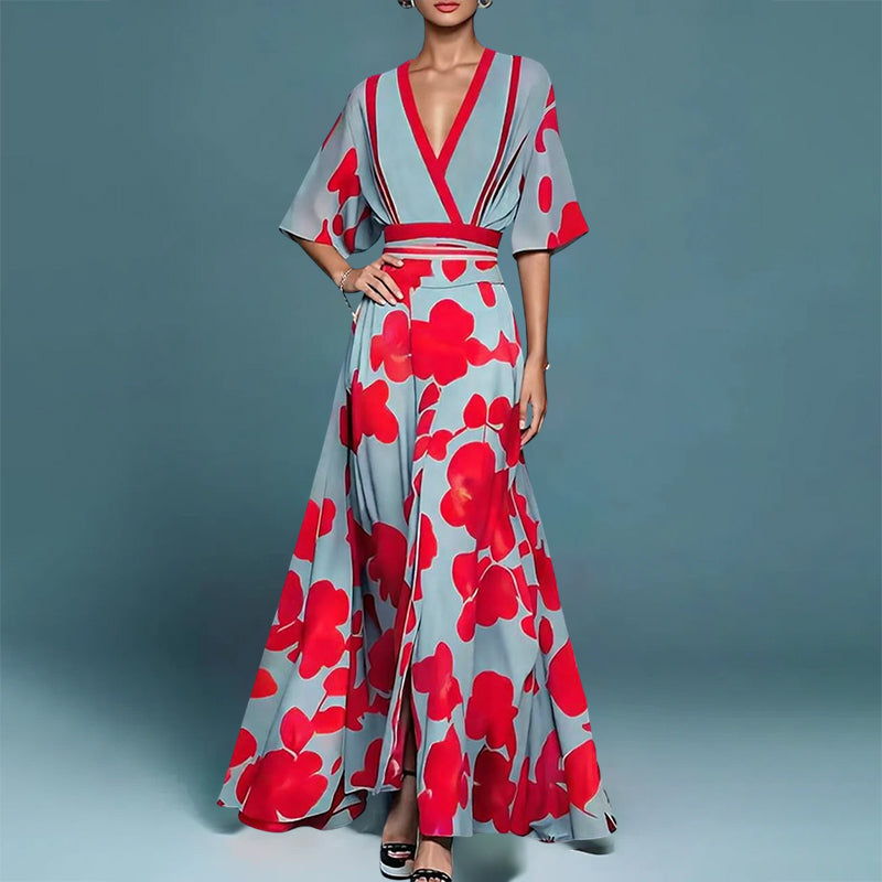 Melissa - Women’s Maxi Dress with Floral Print