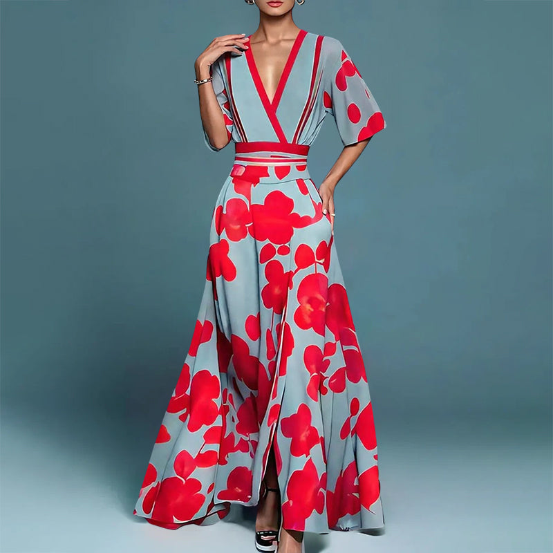 Melissa - Women’s Maxi Dress with Floral Print