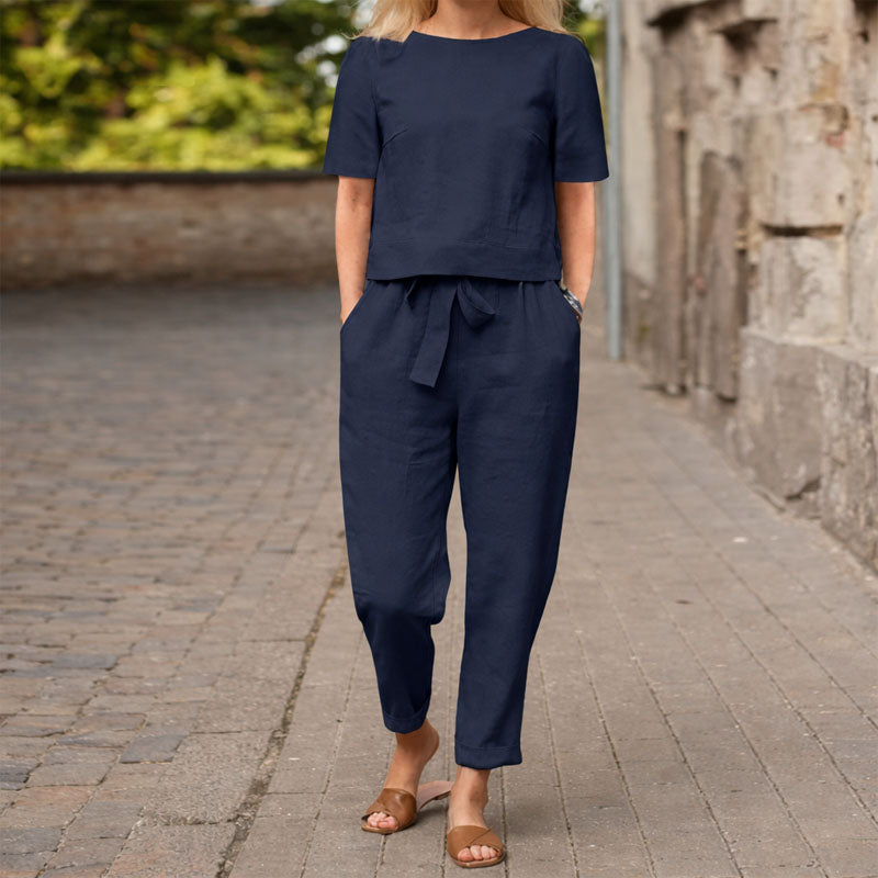 Meredith - Women’s Top and Tapered Pants Set