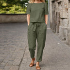 Meredith - Women’s Top and Tapered Pants Set