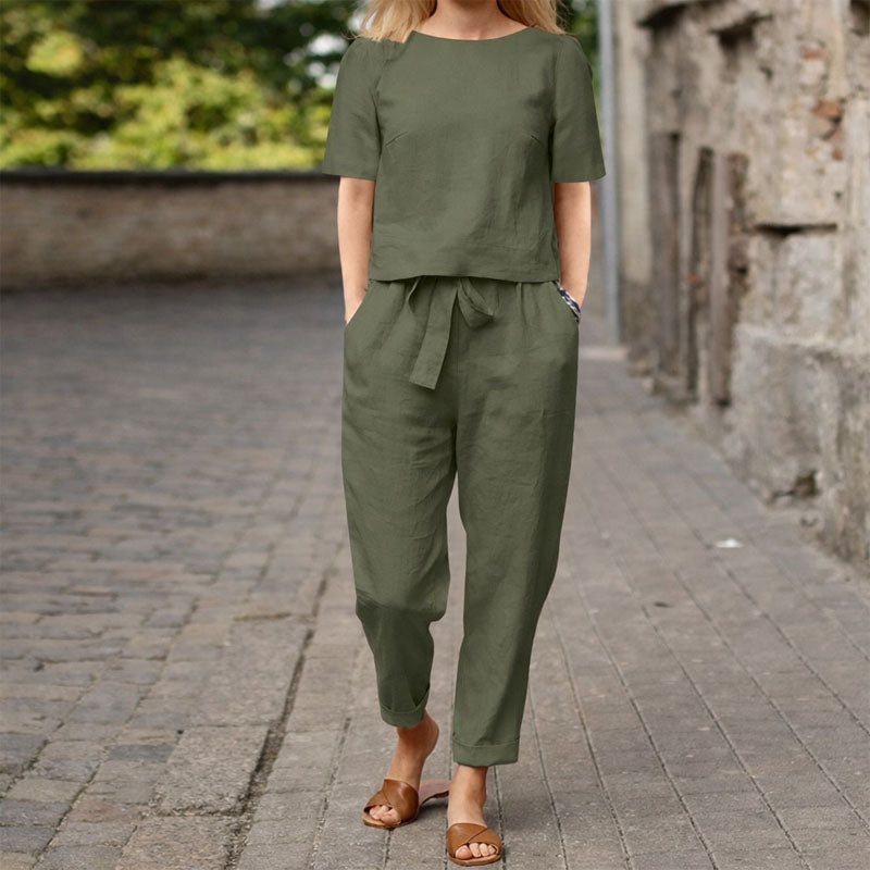 Meredith - Women’s Top and Tapered Pants Set