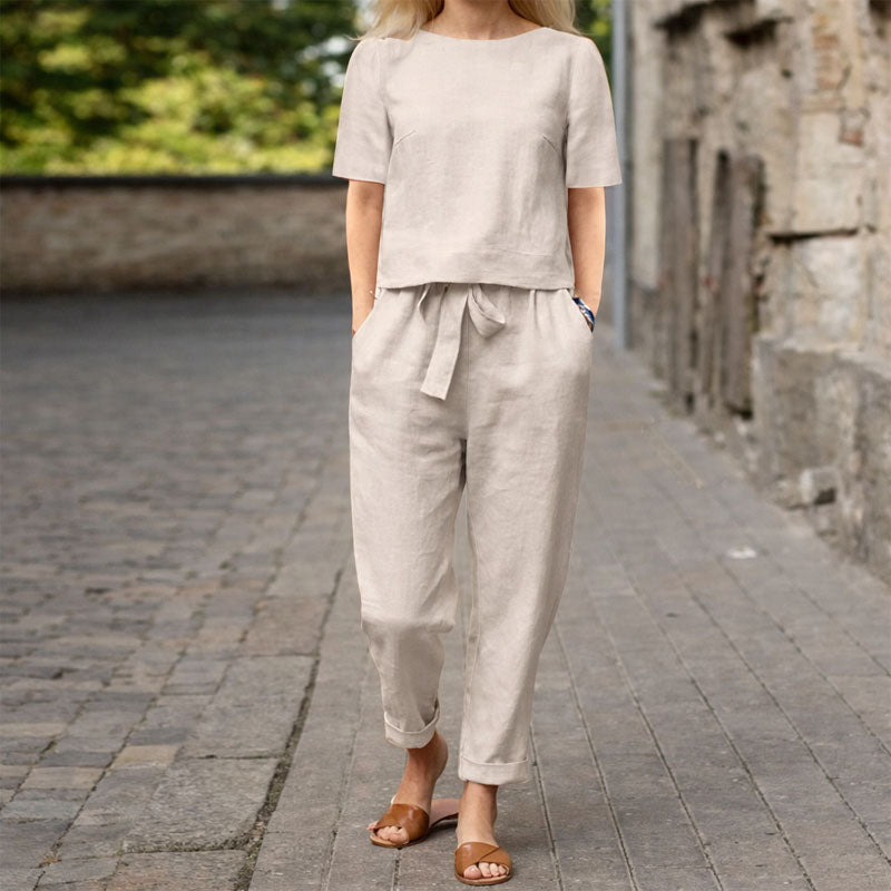 Meredith - Women’s Top and Tapered Pants Set