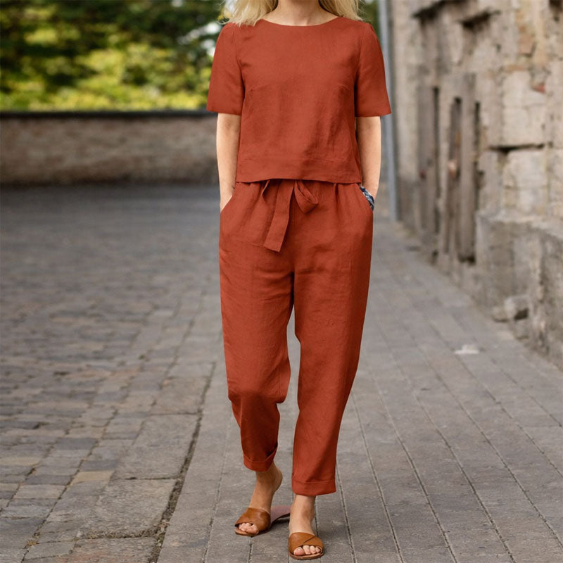 Meredith - Women’s Top and Tapered Pants Set