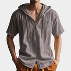 Michael - Men's Casual Hooded Short Sleeve Shirt