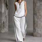Michelle - Women's Sleeveless Top and Wide-Leg Pants Set
