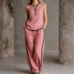 Michelle - Women's Sleeveless Top and Wide-Leg Pants Set