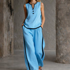 Michelle - Women's Sleeveless Top and Wide-Leg Pants Set
