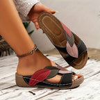 Olivia - Women’s Open Toe Flat Slide Sandals