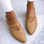 Olivia - Women's Woven Pattern Slingback Flats
