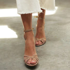 Olivia - Women's Strappy Block Heel Sandals with Ankle Strap
