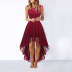 Olivia – Women's Lace Bodice Asymmetrical Evening Dress