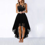 Olivia – Women's Lace Bodice Asymmetrical Evening Dress