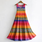 Paige - Women’s Boho Pattern Sleeveless Maxi Dress