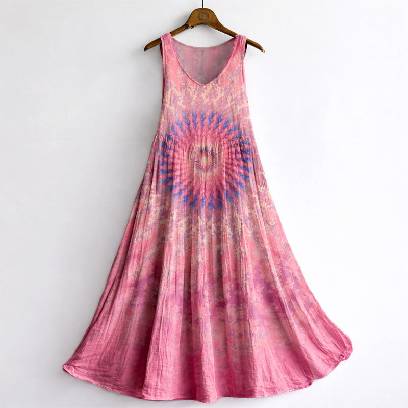 Paige - Women’s Boho Pattern Sleeveless Maxi Dress