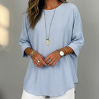 Paige - Women's Striped Tunic with Round Neck