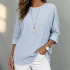 Paige - Women's Striped Tunic with Round Neck
