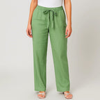 Samantha - Women's Wide Leg Pants with Drawstring