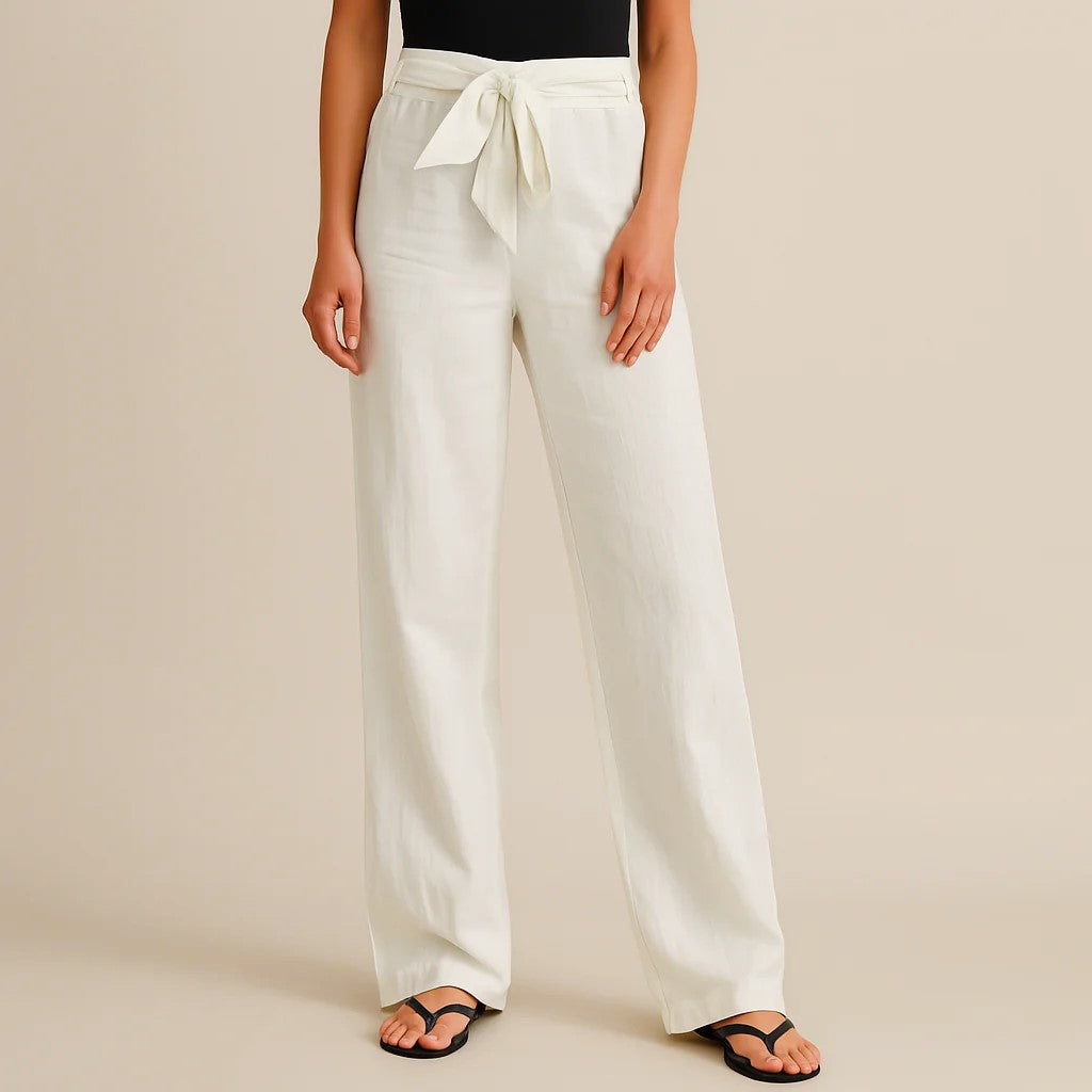 Samantha - Women's Wide Leg Pants with Drawstring