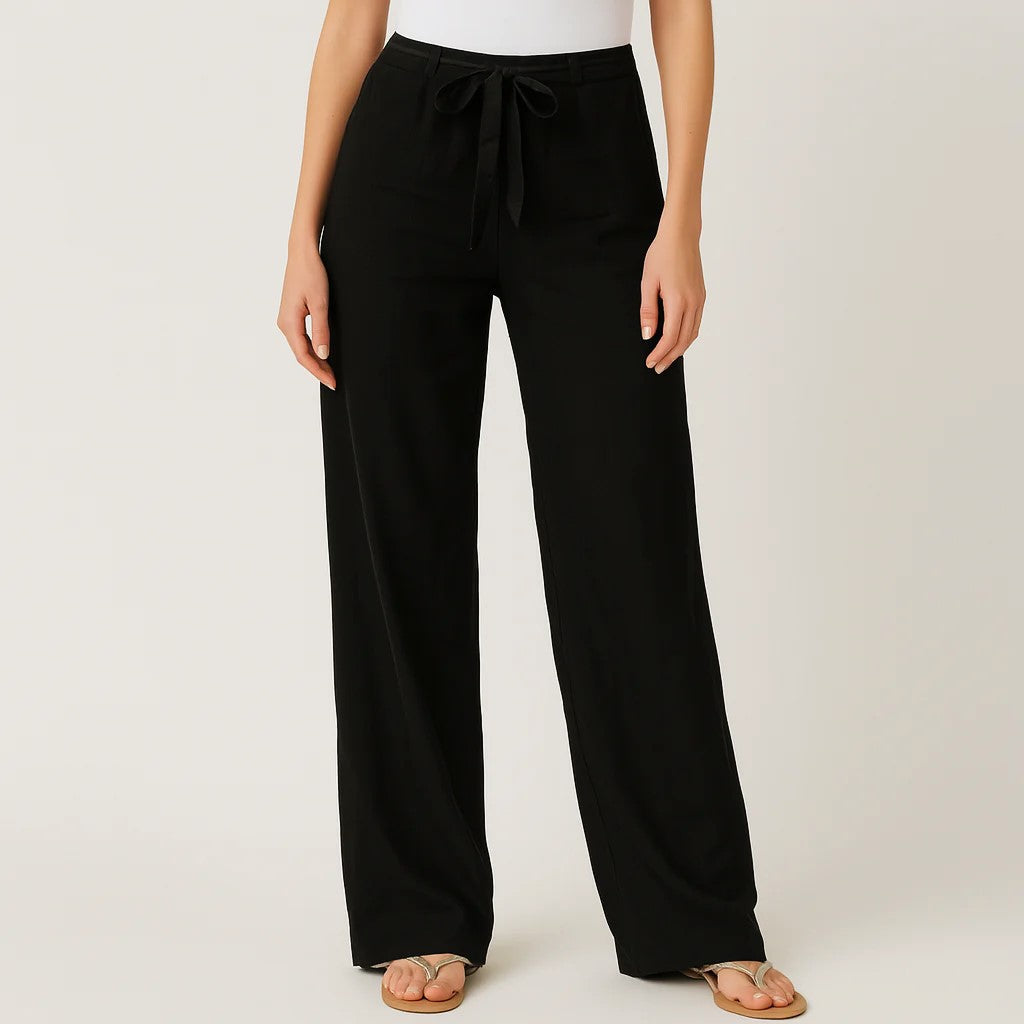 Samantha - Women's Wide Leg Pants with Drawstring