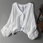 Scarlett - Women's Balloon Sleeve Crop Top