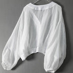 Scarlett - Women's Balloon Sleeve Crop Top