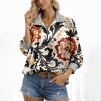Sharon - Women's Floral Print Pullover Blouse