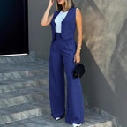Sienna - Women's Tailored Vest and Wide-Leg Pants Set