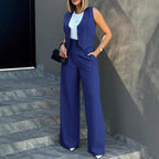 Sienna - Women's Tailored Vest and Wide-Leg Pants Set