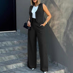 Sienna - Women's Tailored Vest and Wide-Leg Pants Set