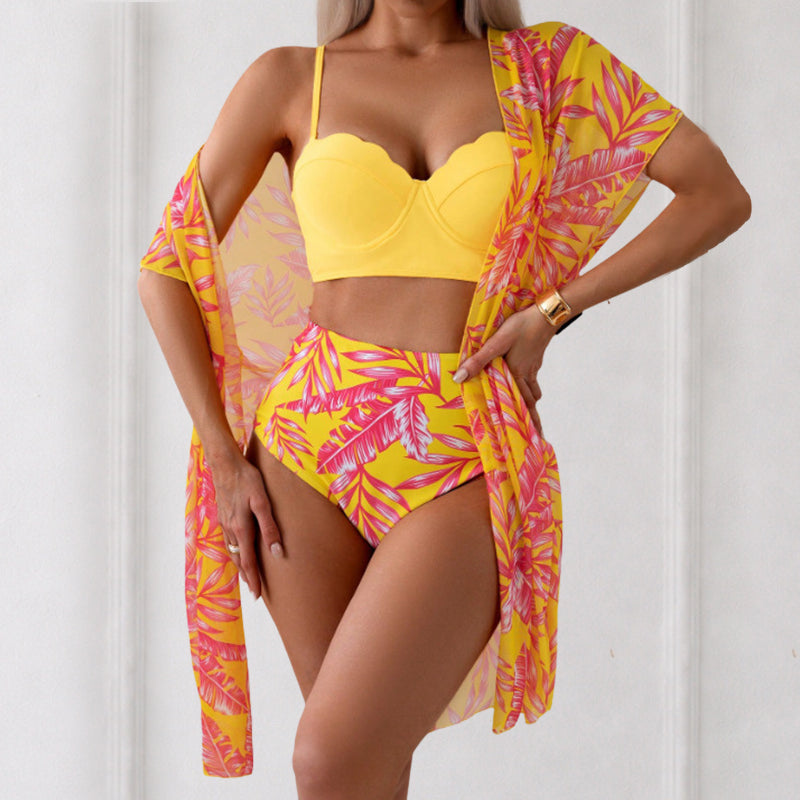 Sienna - Women's Three Piece Bikini Set with Cover-Up