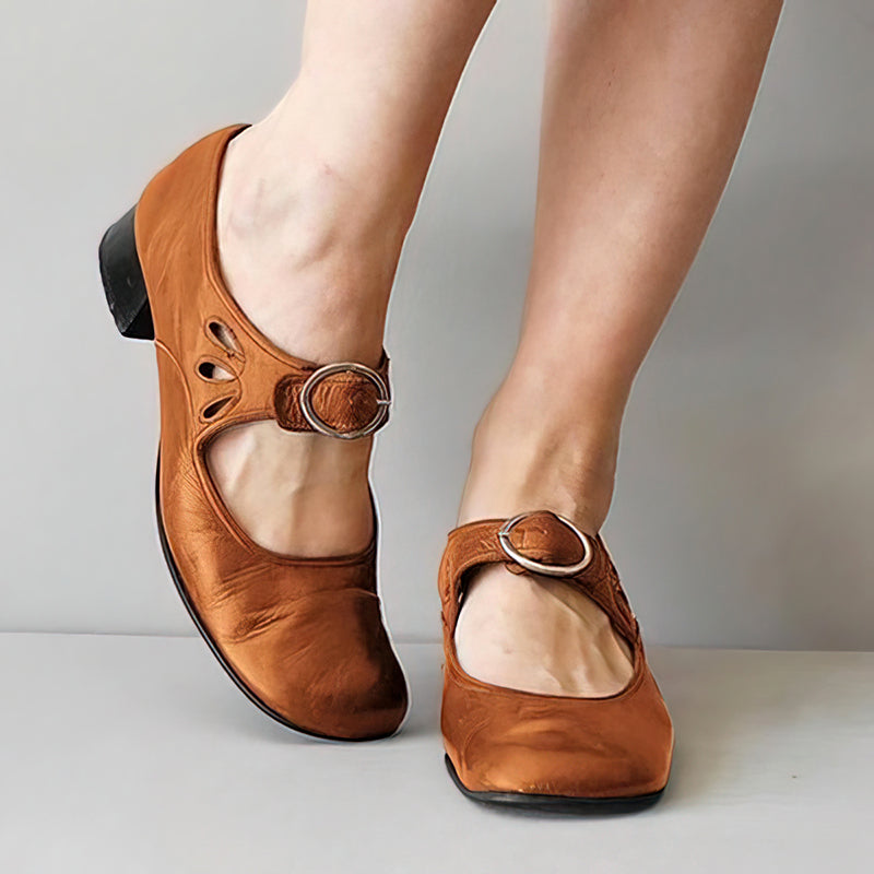 Sophie - Women’s Classic Buckle Strap Flat Shoes
