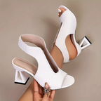 Stephanie - Women's Woven Block Heel Sandals
