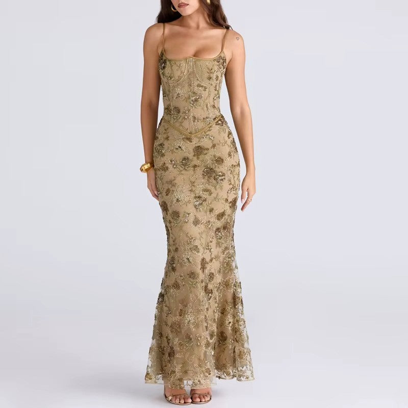 Vanessa - Women's Lace Mermaid Maxi Dress