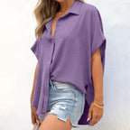 Veronica - Women’s Collared Flowy Shirt