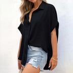 Veronica - Women’s Collared Flowy Shirt