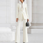 Victoria - Women's Two-Piece Blazer and High Waist Pants Set